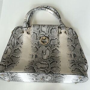 FIORELLI LARGE CREAM AND GREY SNAKE SKIN BAG